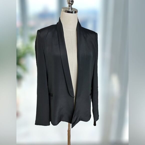 TRUTH AND PRIDE 100% Silk Shawl Lapel Blazer Cardigan Size S - Picture 2 of 16